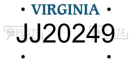 JJ20249 Virginia License Plate
