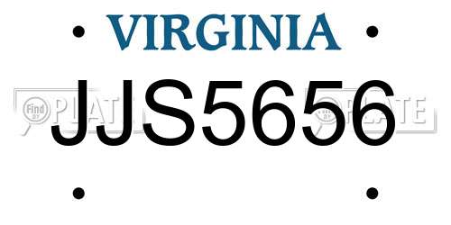 JJS5656 Virginia License Plate