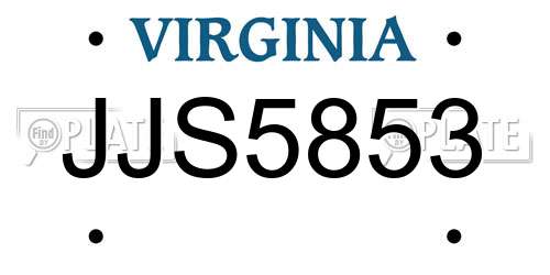JJS5853 Virginia License Plate