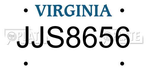 JJS8656 Virginia License Plate