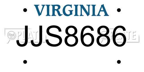 JJS8686 Virginia License Plate