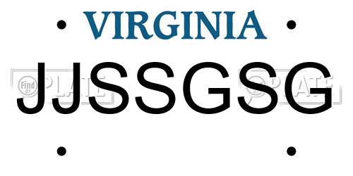 JJSSGSG Virginia License Plate