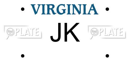 JK Virginia License Plate