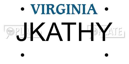 JKATHY Virginia License Plate