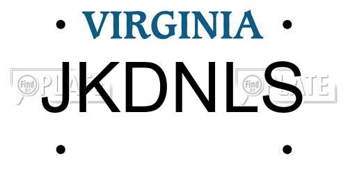 JKDNLS Virginia License Plate
