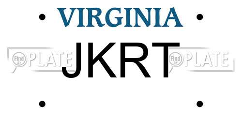 JKRT Virginia License Plate