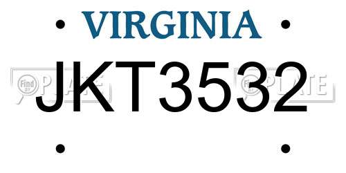 JKT3532 Virginia License Plate