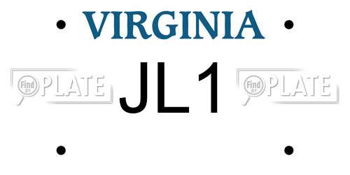 JL1 Virginia License Plate