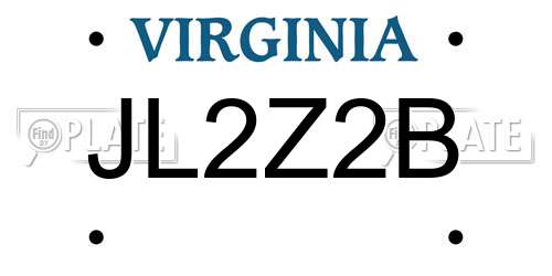 JL2Z2B Virginia License Plate