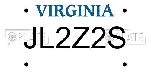 JL2Z2S Virginia License Plate