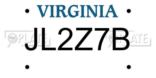 JL2Z7B Virginia License Plate