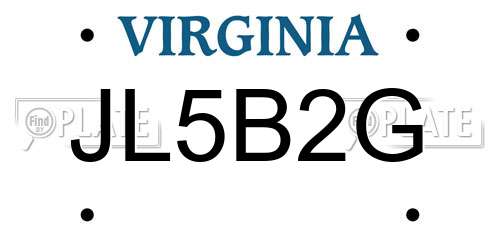 JL5B2G Virginia License Plate
