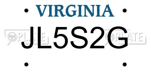 JL5S2G Virginia License Plate