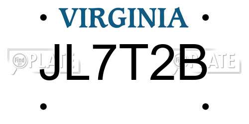 JL7T2B Virginia License Plate