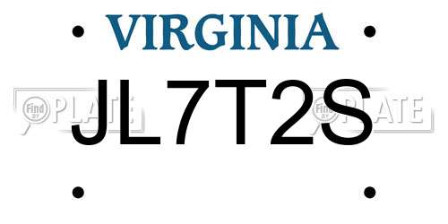 JL7T2S Virginia License Plate