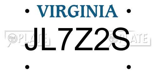 JL7Z2S Virginia License Plate