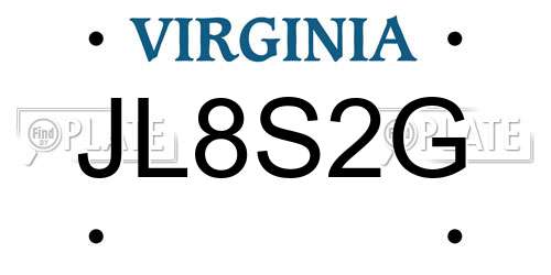 JL8S2G Virginia License Plate