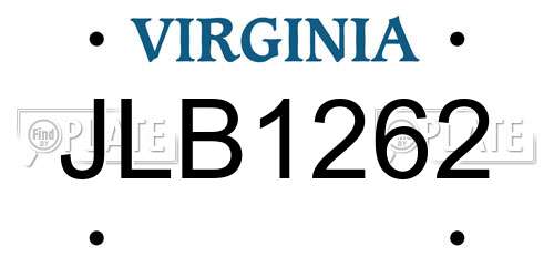 JLB1262 Virginia License Plate
