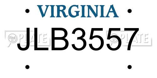 JLB3557 Virginia License Plate
