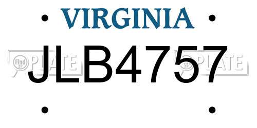 JLB4757 Virginia License Plate