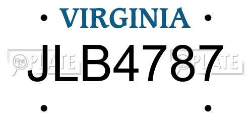 JLB4787 Virginia License Plate