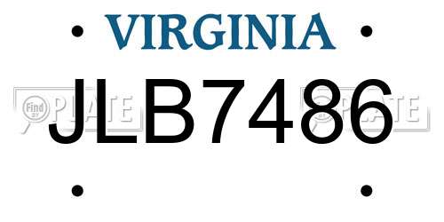 JLB7486 Virginia License Plate