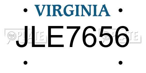 JLE7656 Virginia License Plate