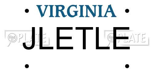 JLETLE Virginia License Plate