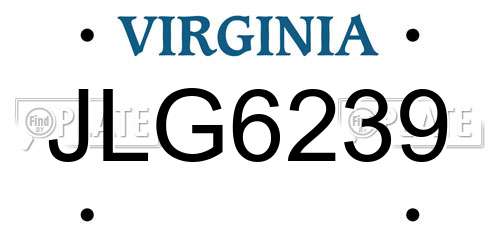 JLG6239 Virginia License Plate