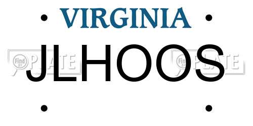 JLHOOS Virginia License Plate
