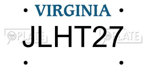 JLHT27 Virginia License Plate