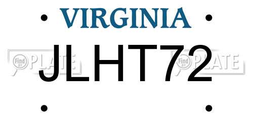 JLHT72 Virginia License Plate