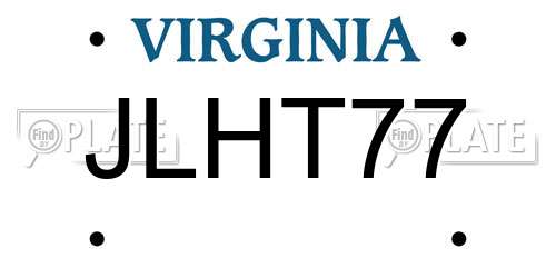JLHT77 Virginia License Plate