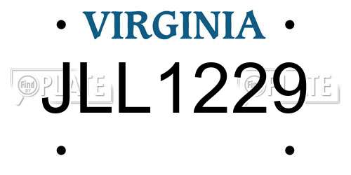 JLL1229 Virginia License Plate