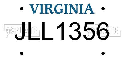 JLL1356 Virginia License Plate