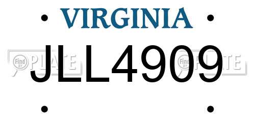JLL4909 Virginia License Plate