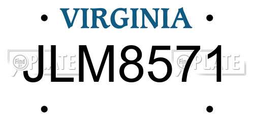 JLM8571 Virginia License Plate