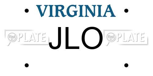 JLO Virginia License Plate