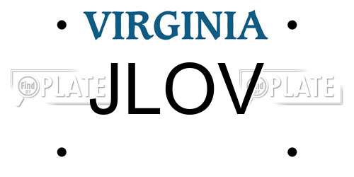 JLOV Virginia License Plate