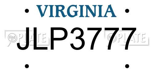 JLP3777 Virginia License Plate