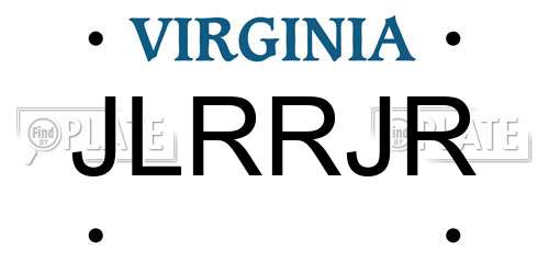 JLRRJR Virginia License Plate