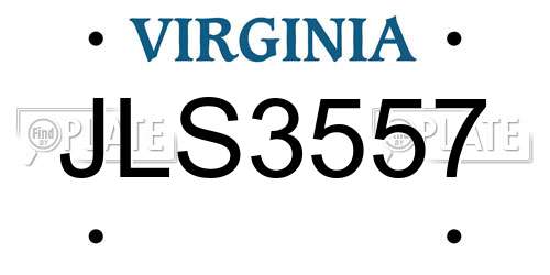 JLS3557 Virginia License Plate