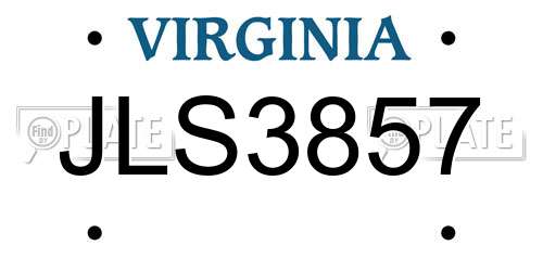 JLS3857 Virginia License Plate