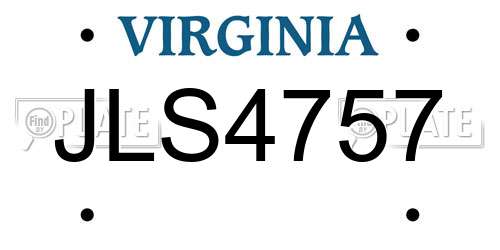 JLS4757 Virginia License Plate