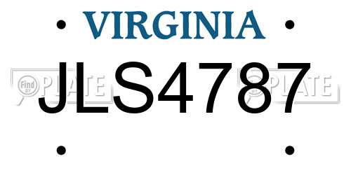 JLS4787 Virginia License Plate