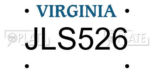 JLS526 Virginia License Plate