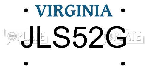JLS52G Virginia License Plate