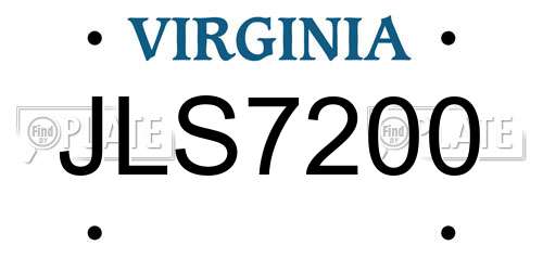 JLS7200 Virginia License Plate