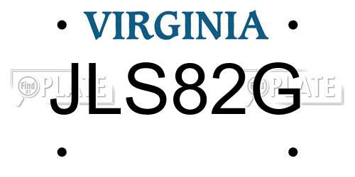JLS82G Virginia License Plate