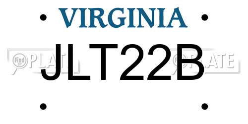 JLT22B Virginia License Plate